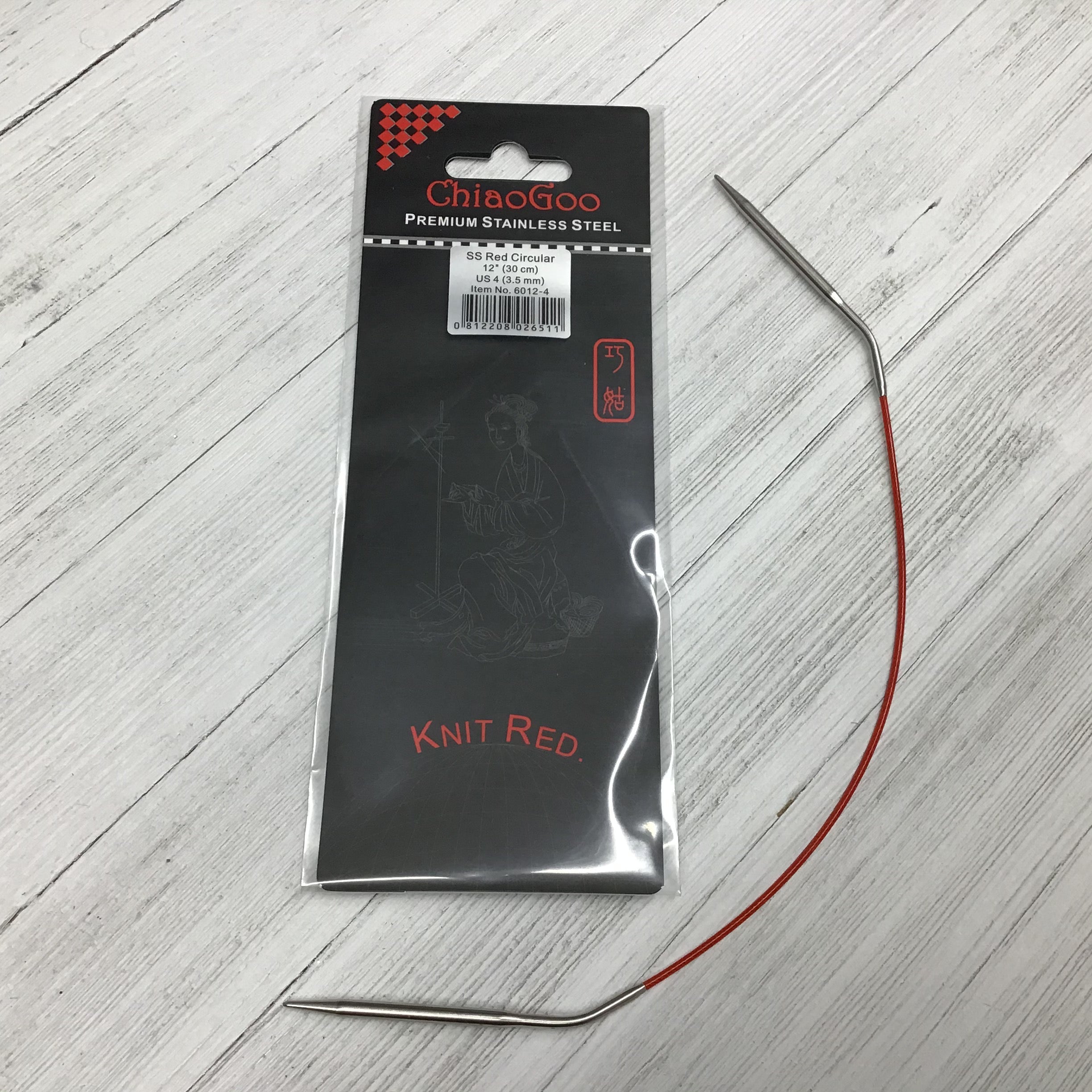 ChiaoGoo Red Circular Knitting Needles 12-Size 8/5mm